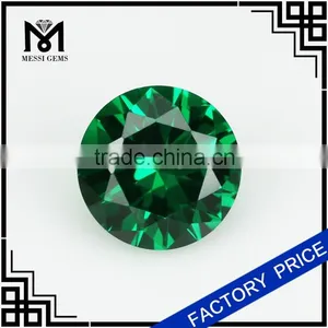 Synthetic Nano Emerald 8mm Round Brilliant Cut Nano Gem for Jewelry thumbnail-1