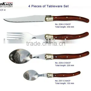 HOT SELL 4PCS Pakka Wood Handle Flatware Sets Wooden Handle Flatware Sets thumbnail-1