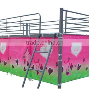 Childrens Novelty Metal Mid Sleeper Bed Bunk Bed With Curtain for Girls thumbnail-3