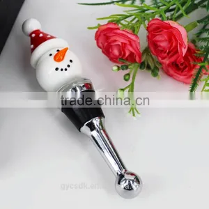 Snowman Head Murano Glass Wine Stoppers for Christmas Party Decoration thumbnail-2
