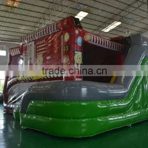 Popular Amusing Special Fire Car Combo Inflatable Bouncer Combo for Kids Paly thumbnail-2