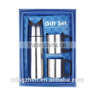 Fashionable Stainless Steel Gift Set 500ml Vacuum Flask and 2pcs 220ml Stainless Steel Coffee Mug thumbnail-5