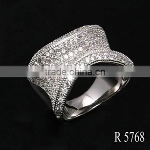 925 Silver Fashion Man Ring AAA Clear Zircon Ring With Factory Price thumbnail-1
