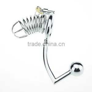 Sex Product For Men Penis Lock Ring Fittings Locking Jewelry Armoire Retractable Steel Cable Lock thumbnail-2