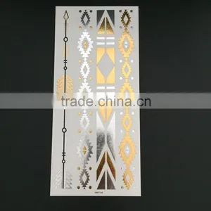 WMT-104 Coll Design Waterproof Shiny Glod&Silver Tattoo Sticker thumbnail-1