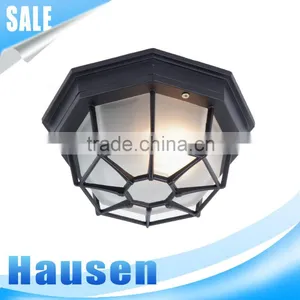 Black Metal Cubic Vintage Ceiling Light Simple Style Ceiling Lamp With Glass Lampshade thumbnail-2