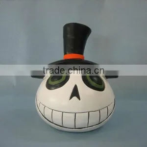 Terracotta Halloween Pumpkin Candle Holder thumbnail-1