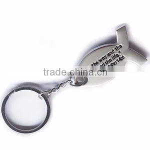 Metal Custom Fish Shaped Keychain and Keyring thumbnail-2