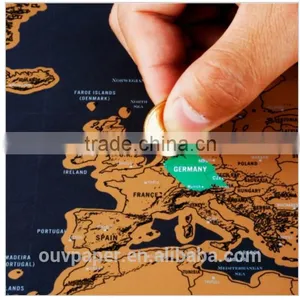 Stationery Store Maps Deluxe Black Scratch off Map World Map thumbnail-5