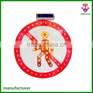 No Pedestrian Crossing Solar Powered Led Traffic Signs thumbnail-1