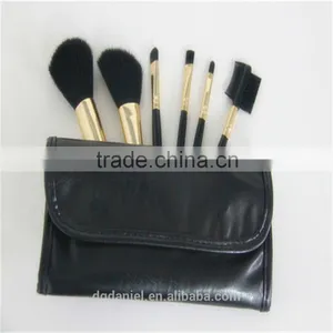 6pcs Black and Gold Mini Detangle Hair Brush Set Makeup Brush Set Black Factory thumbnail-4