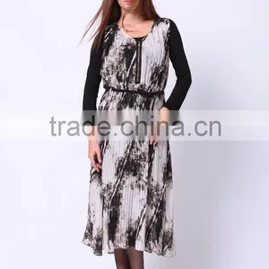 2016 PRETTY STEPS Winter Collections Elegant Ladies Long Sleeve Chiffon Dress Beautiful Lady Fashion Dress thumbnail-4