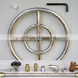 6" 12" 18" 24" 30" 36" Stainless Steel Fire Pit Burner Ring KIT Natural Gas thumbnail-3