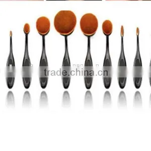 2016 Professional BB CC Cream Brush Big Toothbrush Shaped Black Oval Makeup Brush Set 10pcs thumbnail-1