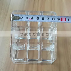 Wholesale Innovative Household Beautful Square Clear Cosmetic Acrylic Makeup Organizer With 9 Grids for Store Jewelry Cosmetic thumbnail-4
