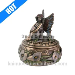 Handcasted Resin Lily Fairy Box Jewelry Trinket Holder thumbnail-1