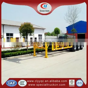 40GP Container Truck Trailer, 40t Flatbed Semi-trailer,3axle Tri-axle Low Bed Semi Trailer thumbnail-1