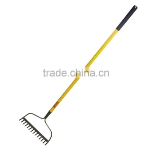 the Direct Factory Sale 14 Teeth Bow Rake Rabble/ Prong/harrow With Fiberglass Handle thumbnail-1