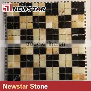 Newstar Yellow Onyx Marble Basketweave Tile Good Price Mosaic thumbnail-4