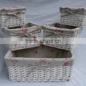 Stunning White Wicker Basket Handicrafts thumbnail-1