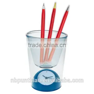 Table Clock Pen Holder With Clock thumbnail-1