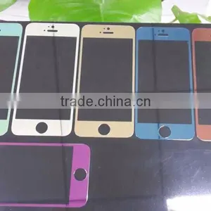 Plated Anti-Scratch Colorful Metal Front Tempered for Iphone 5/5s, Tempered Glass Screen Protector thumbnail-4