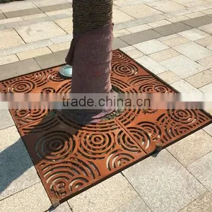 FO-9T01 Popular High Quality Corten Steel Tree Perforated Strainer, Tree Pool Cover 2017 thumbnail-1