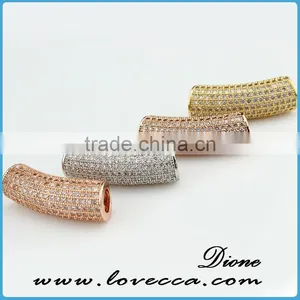 Fashion Design Sterling Silver Color Pendant in Pipe Shape With Cooper Micropave Setting Pendant thumbnail-6