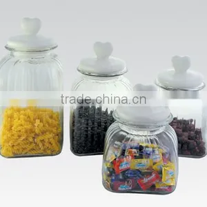 Big Glass Food Containers Hermetic Wholesale /apothecary Jars With Ceramic Lid thumbnail-1