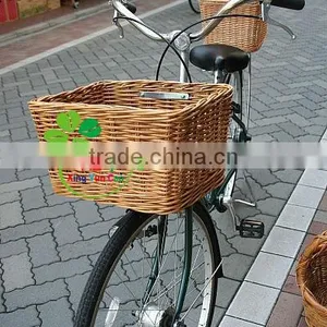 Plastic Round Wicker Bicycle Basket thumbnail-1