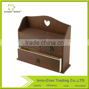 Cholcate Color Decorative Jewelry Box Wood With Drawers thumbnail-1