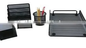 5 Set Metal Mesh Desk Office Stationary Set thumbnail-1