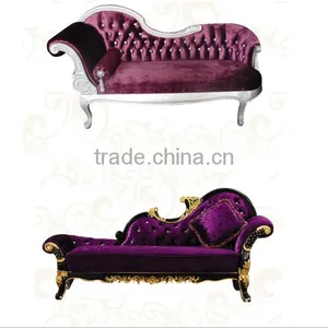 G503 Classic Elegant Luxury Antique French Baroque Bedroom Chaise Lounge thumbnail-1