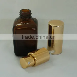 50ml Oil Spray Bottle Square Amber Oil Spray Bottle With Gold Aluminum Sprayer and Cap thumbnail-4