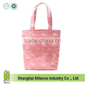 Full Dye Sublimation Printing 300D Polyester Long Handle Shopping Tote Bag With Bottom thumbnail-1