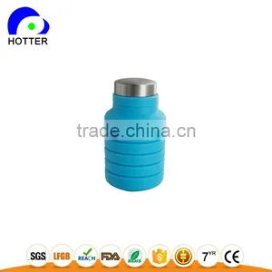 Hot Selling Foldable Silicone Water Bottle BPA Free Leak Proof Lightweight 20oz Eco-Friendly Reusable Travel Sports thumbnail-6