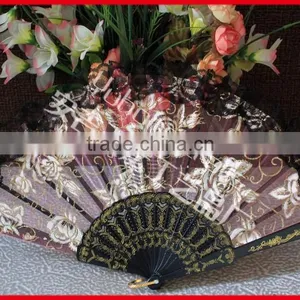 Rose Design Lace Hand Folding Fan thumbnail-3