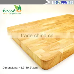 Stainless Steel Handle Rectangular Rubber Wood Chopping Block thumbnail-4