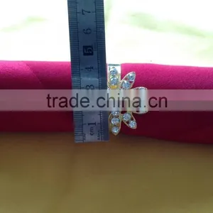 Gold Diamond Big Flower Shape Napkin Ring thumbnail-5