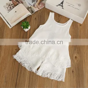 2017 Wholesale Kids Girl Fringed Clothing Short Sets for Summer thumbnail-3
