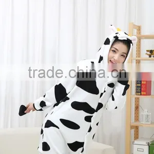 Flannel Cartoon Adult Animal Jumpsuit Animal Pajamas Jumpsuit Cow Design thumbnail-4