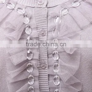 Vintage Wholesale Women Cardigan With Beaded Ruffles thumbnail-3