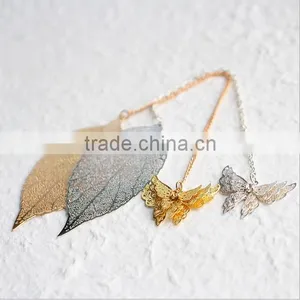 Wholesale Custom Metal Butterfly and Leaf Bookmark Tags for Travelling Souvenir Gift 2016 thumbnail-1