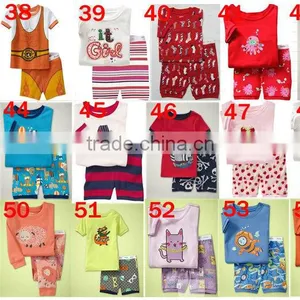 Baby Boys and Girls Fashion 2pcs Short Sleeve Pajamas Suits Kids Cotton Sleepwear thumbnail-1