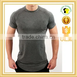 Long Line T-shirt Men Tri Blend t Shirt Slim Fit t Shirt Wholesale China thumbnail-1