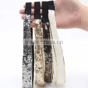 F20072N Hot Sale Sequin Grosgrain Hair Ribbon Hight Quality Sequin Ribbon Hair Accessories thumbnail-4