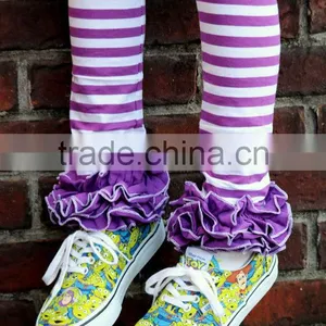 Toddler Girls 95% Cotton 5% Spandex Icing Legging Purple And White Striped Pants thumbnail-3