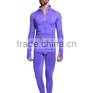 Half Zip Seamless Long Sleeve Hoodie Shirt and Tight Bodybuilding Legging thumbnail-1