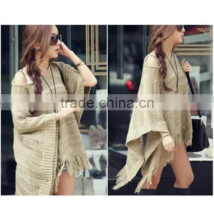 Spring Smiles Korean Style Autumn and Spring Hollow Out Fashion Solid Khaki Free Size Knit With Tassel Women Sweater thumbnail-6