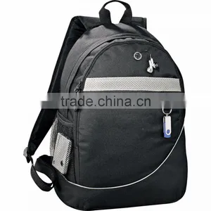 Incline Backpack - Has Two Zippered Main Compartments, Side Mesh Water Bottle Pocket, Accessory Snap and Comes With Your Logo. thumbnail-3